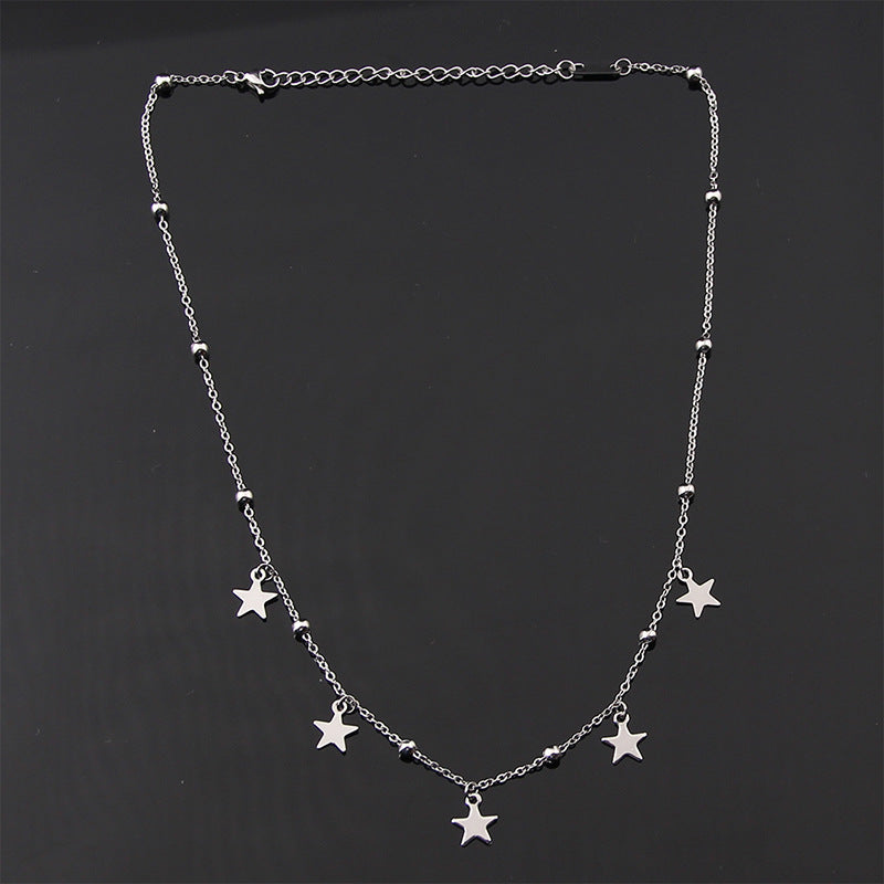 Female Stainless Steel Star Small Pendant Necklace - Chic Angle